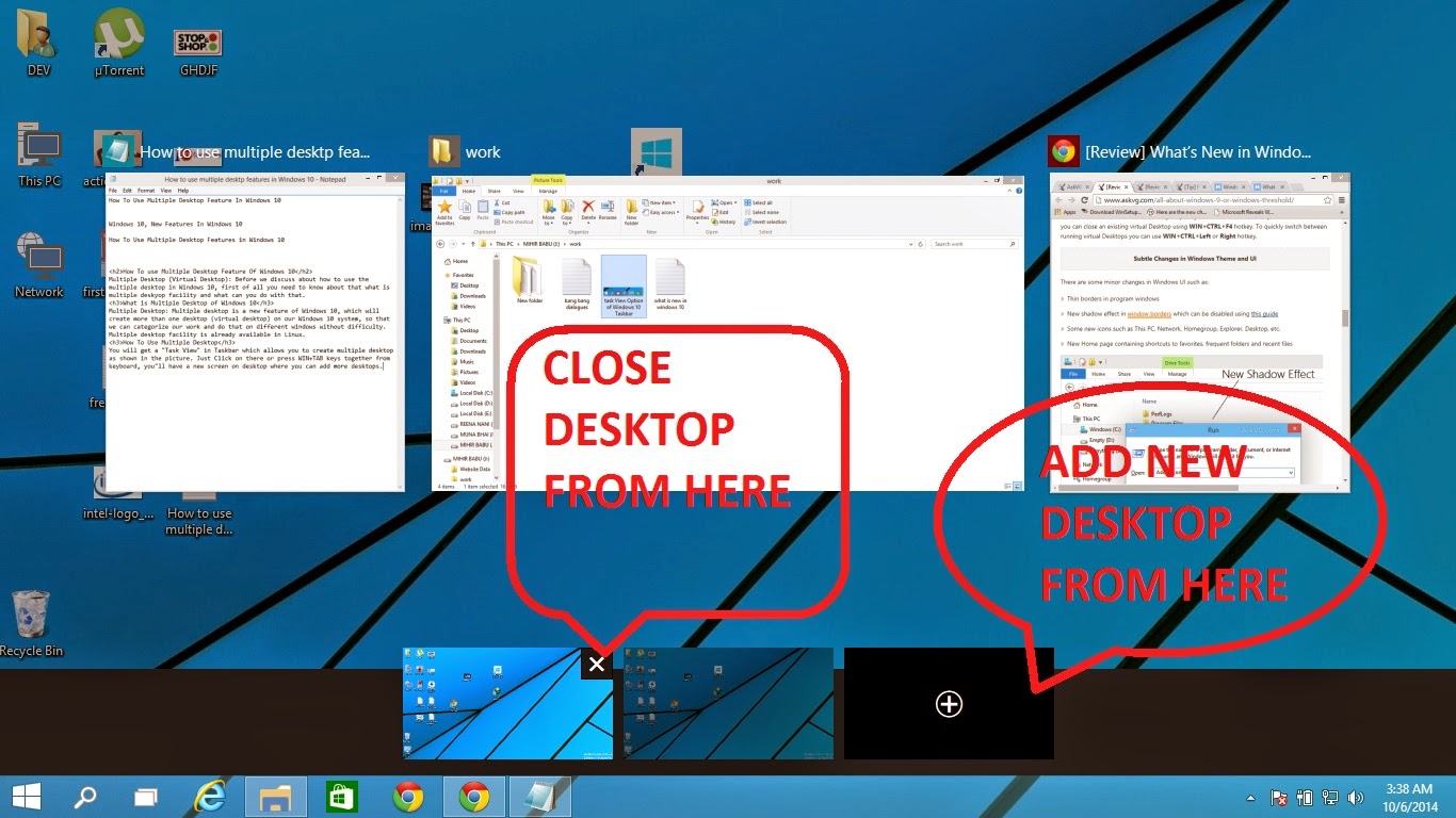 Use Multiple Desktop In Windows 10